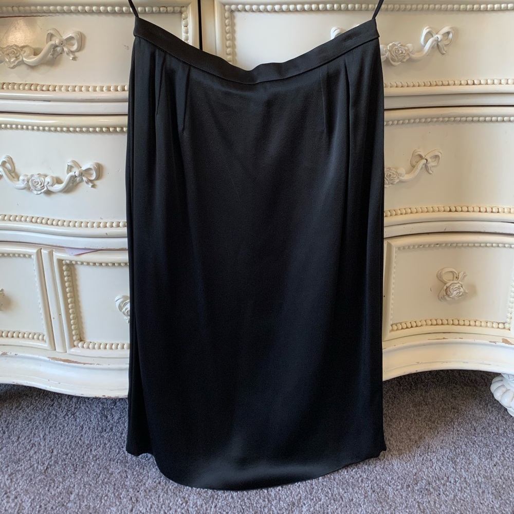 Vintage Chanel Black Silk Skirt
